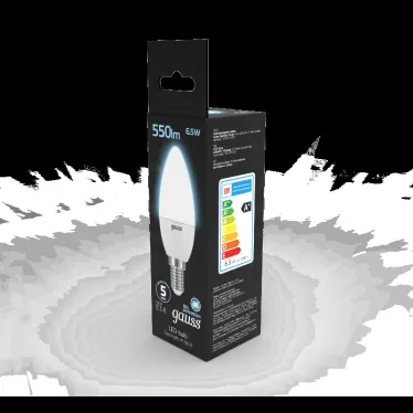 Лампа светодиодная LED 6.5 Вт 550 лм 4100К свеча нейтральный E14 AC 220В Black Gauss