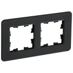 BRITE Рамка 2 поста РУ-2-2-Бр стекло черный RE IEK