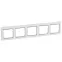 VALENA Рамка 5 постов горизонтальный монтаж белая/серебро