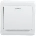 Выключатель ВС10-1-1-ВБ одноклавишный 10А с индикацией ВЕГА белый