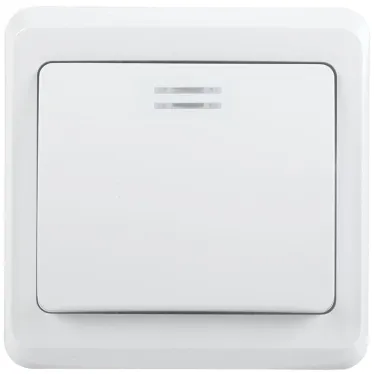 Выключатель ВС10-1-1-ВБ одноклавишный 10А с индикацией ВЕГА белый