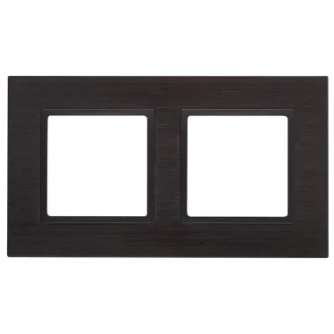 Рамка на 2 поста, металл, Эра Elegance, чёрный+антр, 14-5202-05