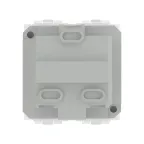 BRAVA Розетка 2 модуля с заземлением со шторками белая