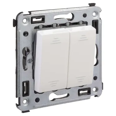 Avanti Выключатель двухклавишный в стену, Белое облако