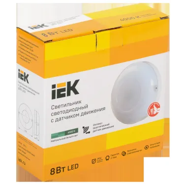 Светильник светодиодный ДПО 1001 8Вт 4000K IP54 с акуст.датчиком IEK
