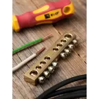 Шина нулевая 8х12мм 125А 8 отверстий крепеж по центру латунь PROxima