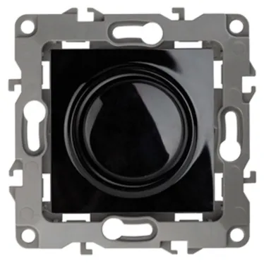 Светорегулятор поворотно-нажимной, 400ВА 230В, Эра12, чёрный,12-4101-06