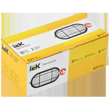 Светильник НПП1402 белый/овал с реш.60Вт IP54 IEK