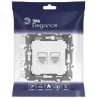 Розетка 2хRJ45, Эра Elegance, белый, 14-3108-01