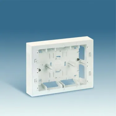 Коробка для наружного монтажа 2-рядной рамки с суппортами, 250х193х53мм, S82C, алюминий