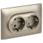 SKANDY Розетка 2-местная с заземлением без защитных шторок 16А в сборе SK-R08Sh шампань IEK