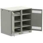 Шкаф LINEA B (пустой) 1350х1400х950мм двустворчатая металлическая дверь серый