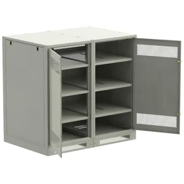 Шкаф LINEA B (пустой) 1350х1400х950мм двустворчатая металлическая дверь серый