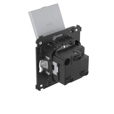 Avanti Розетка с крышкой в стену 2P+E с з/ш Закаленная сталь