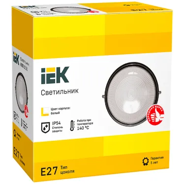 Светильник НПП1301 белый/круг 60Вт IP54 IEK
