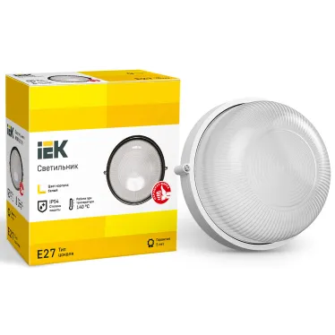 Светильник НПП1301 белый/круг 60Вт IP54 IEK