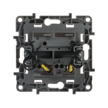 ETIKA Выключатель двухклавишный с подсветкой белый безвинтовые зажимы 10АХ