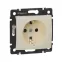 VALENA Розетка с заземлением со шторками в рамку слоновая кость