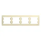 GLOSSA Рамка горизонтальная 4 поста бежевая