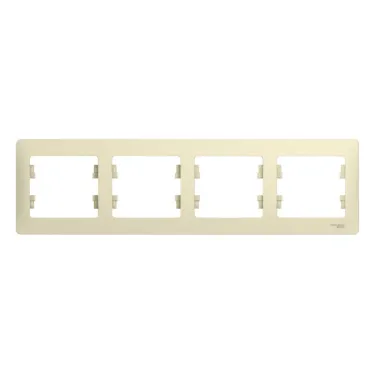 GLOSSA Рамка горизонтальная 4 поста бежевая