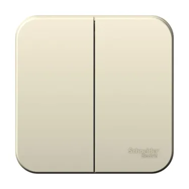 Выключатель наружный двухклавишный BLANCA (cх.5), 10A, 250B, молочный