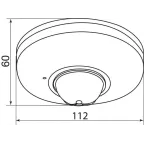 Датчик движения ИК потолочный 1200w 360 гр. 6м IP20 белый