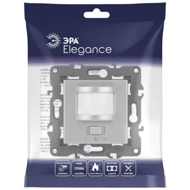 Датчик движения 2-проводной, 180-250В, 200Вт, Эра Eleg, алюминий,14-4103-03