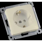 MASTER Розетка одноместная с заземляющим контактом, со шторками, скрытой установки, в рамку, слоновая кость