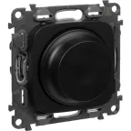 Valena ALLURE Светорегулятор с поворотной ручкой универсальный 300Вт без нейтрали С лицевой панелью Антрацит