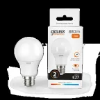 Лампа светодиодная LED 10 Вт 880 лм 3000К А60 груша теплый E27 AC 220В Elementary Gauss