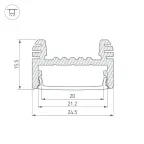 Профиль ARH-WIDE-H16-2000 ANOD (ARL, Алюминий)