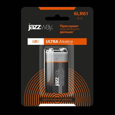 Элемент питания 6LR61, крона JAZZway Ultra PLUS, блистер, 1 шт.