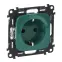 Valena ALLURE Розетка силовая 2К+З 16А 250В со шторками безвинтовые зажимы с лицевой панелью Зеленая