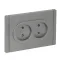 FORTE@PIANO Розетка 2-местная без заземления без защитных шторок безвинтовое крепление 10А FP526 сталь IEK
