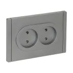 FORTE@PIANO Розетка 2-местная без заземления без защитных шторок безвинтовое крепление 10А FP526 сталь IEK