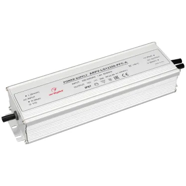 Блок питания ARPV-LG12350-PFC-A (12V, 29.0A, 350W) (ARL, IP67 Металл, 5 лет)