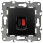 Розетка аудио, Эра12, антрацит, 12-3111-05