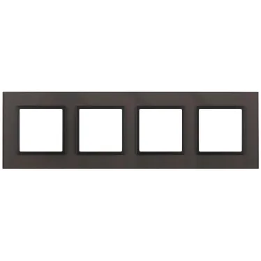 Рамка на 4 поста, стекло, Эра Elegance, серый+антр, 14-5104-32