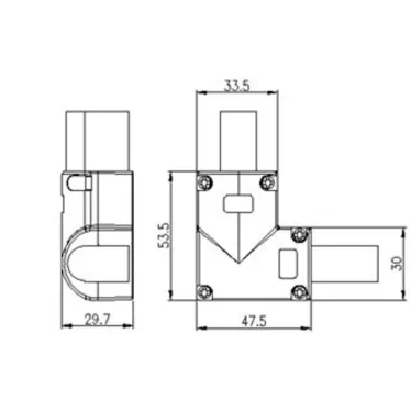 Соединитель угловой ARL-CLEAR-U15-90 (26x15mm) (ARL, Металл)