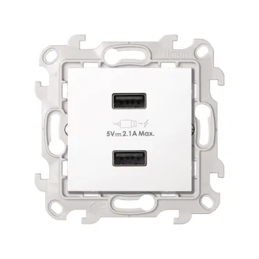 Зарядное устройство розетка 2хUSB, белый