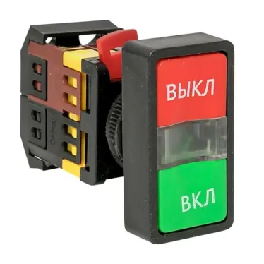 Кнопка AS-22N Пуск-Стоп Прямоугольная 220В NO+NC