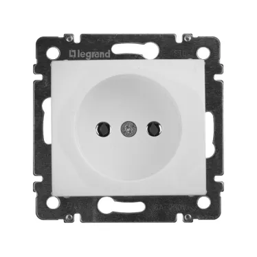 VALENA Розетка без заземления без шторок в рамку белая