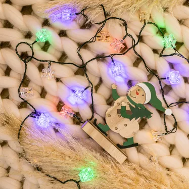 Гирлянда светодиодная "Кубики" 20 LED МУЛЬТИКОЛОР 2,8 метра с контроллером | 303-061 | NEON-NIGHT