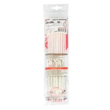 Хомут P6.6 стандартный белый 3.6x180 (100шт) FlexLock PROxima