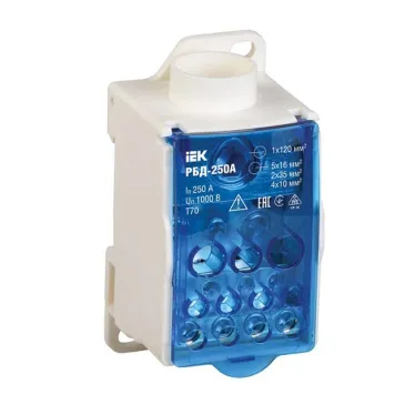 Блок распределительный на DIN-рейку РБД-250А