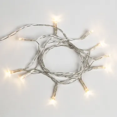 Гирлянда светодиодная универсальная 10 LED, 1,2 метра, прозрачный ПВХ, теплое белое свечение, батарейки 2хАА | 303-073 | NEON-NIGHT