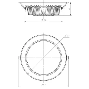 Светильник даунлайт светодиодный SDL-10-90-30K-W35 встраиваемый круглый 35Вт 3000K 3600Лм 228х228х66