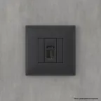 Avanti USB 2.0 розетка одинарная в стену, тип А-А, , Черный матовый