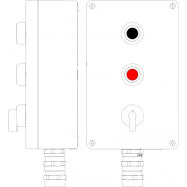 Взрывозащищенный пост управления из алюминия CPE-A-18 -(1xP1B(20) - P1R(02) - 1xKB61(20)) - 1x6018ADSCKGM3SB(B)1Ex d e IIC Т4 Gb / Ex tb IIIC T130°C Db IP66