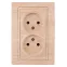 Розетка Intro Plano 1-204-11 без заземления двойная 2х2P, 16А-250В, IP20, СУ, сосна